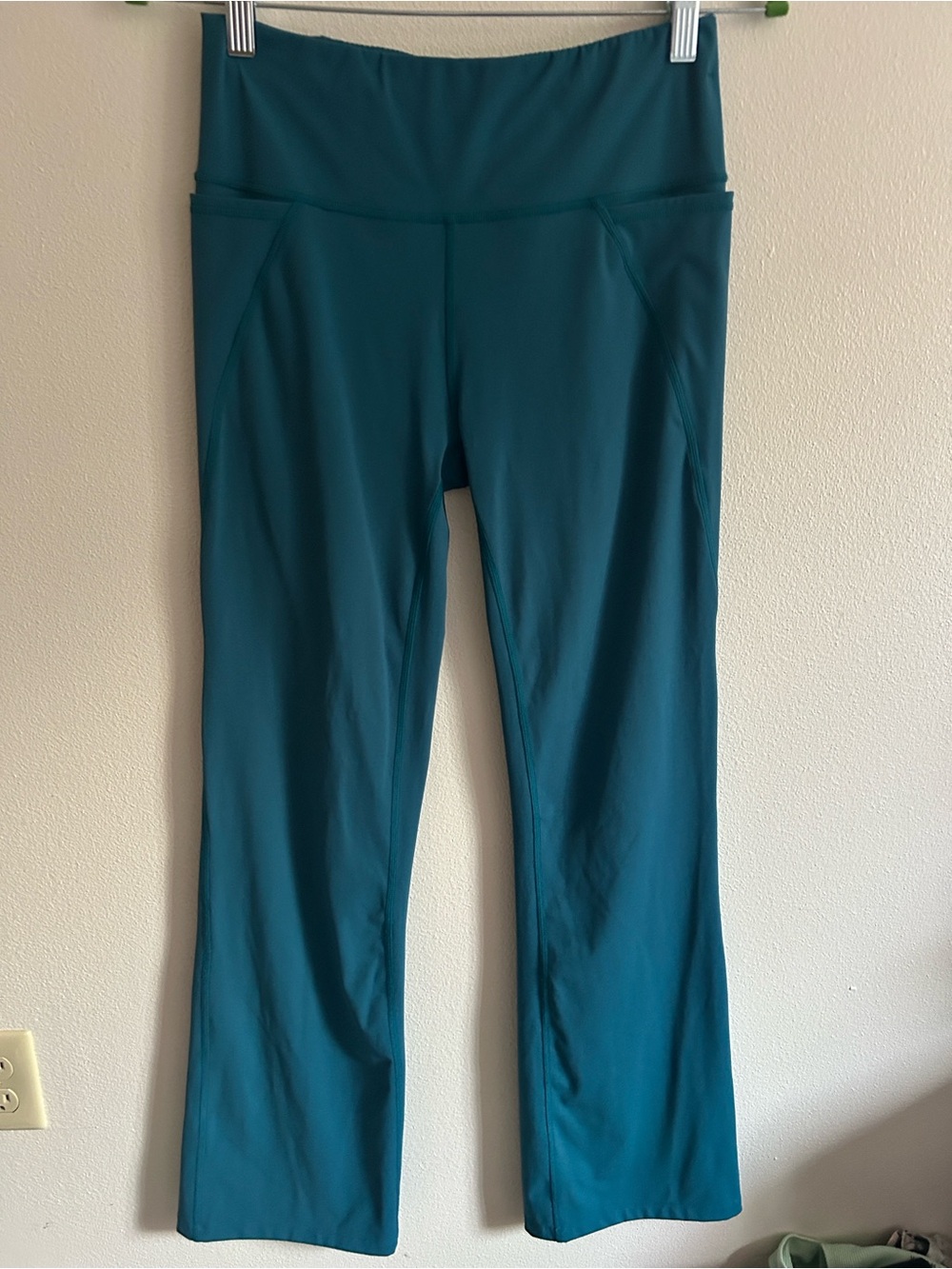 Sweaty Betty Women M Power Workout Athletic Teal Flared Active Leggings Pants